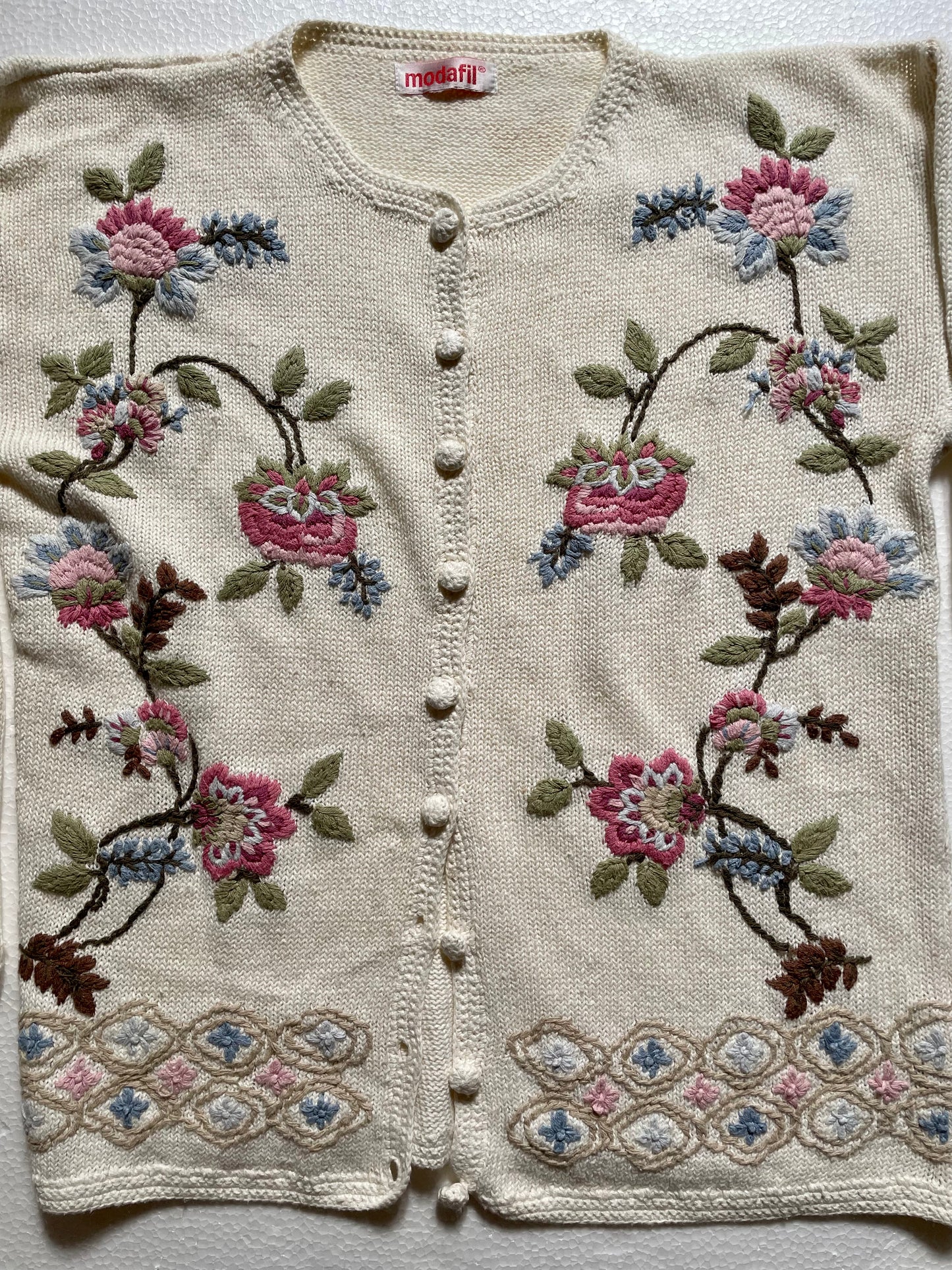 【VINTAGE 】Floral Knit Cardigan