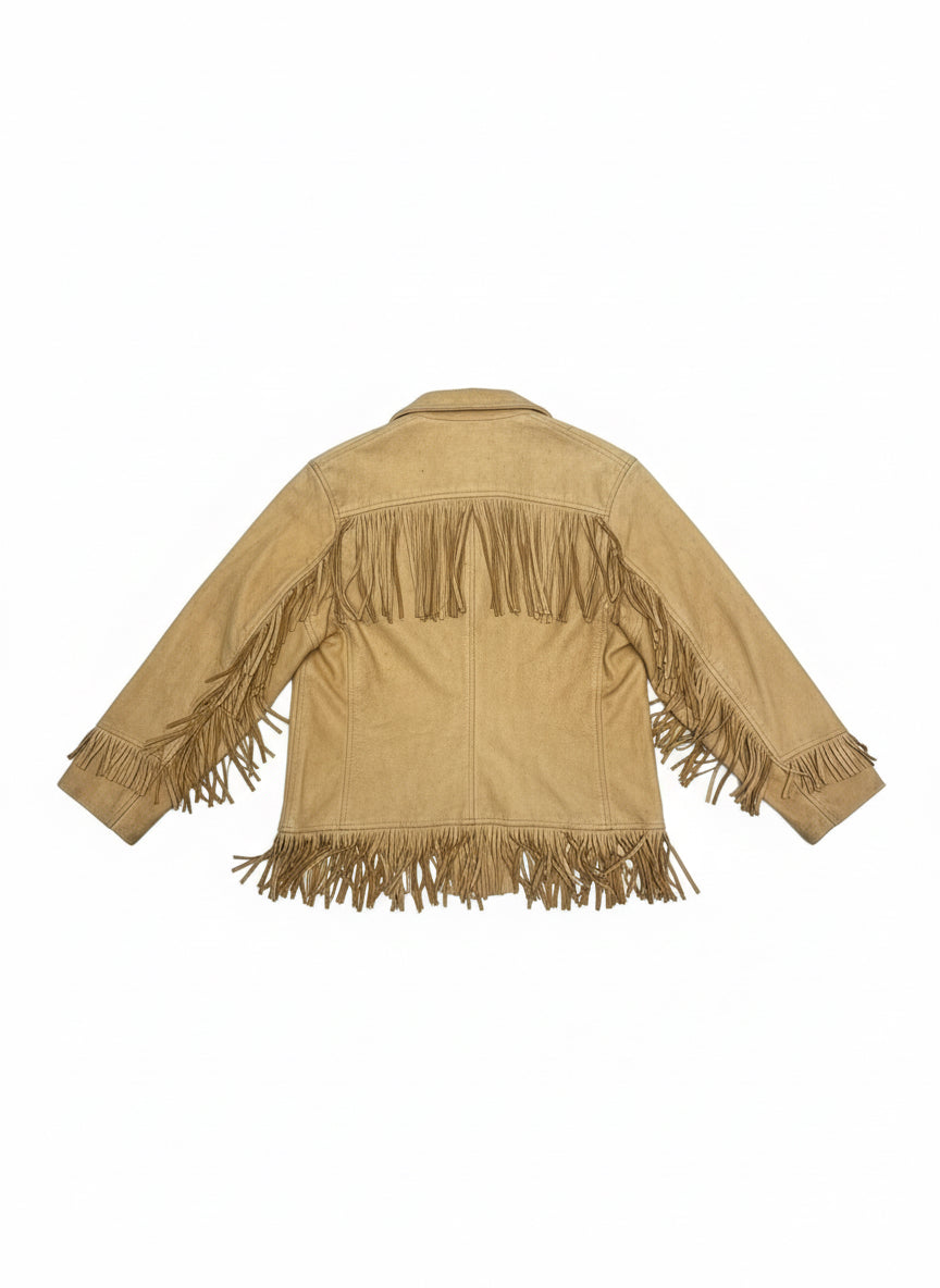 [VINTAGE] Fringes Leather Jacket worn-in Finish