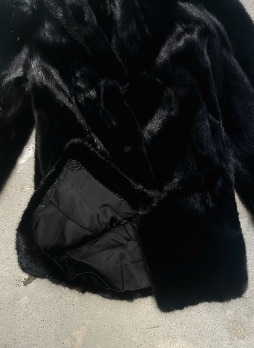 [USED] Black Fur Coat
