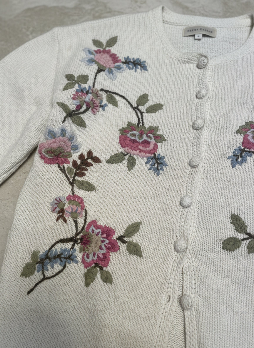 [VINTAGE] Cardigan Floral Embroidery