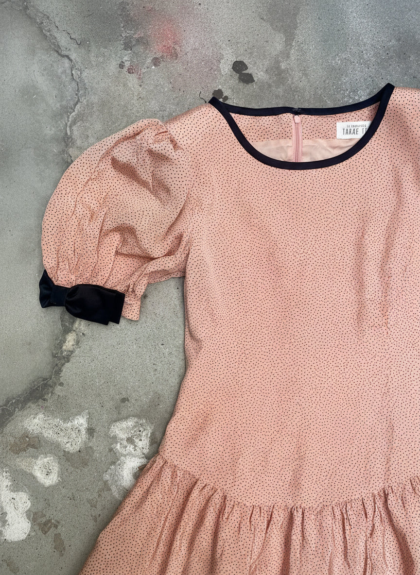 [USED] Pink Bow-sleeved Mini Dress