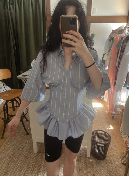 [REMAKE] Bustier Smocked Shirt