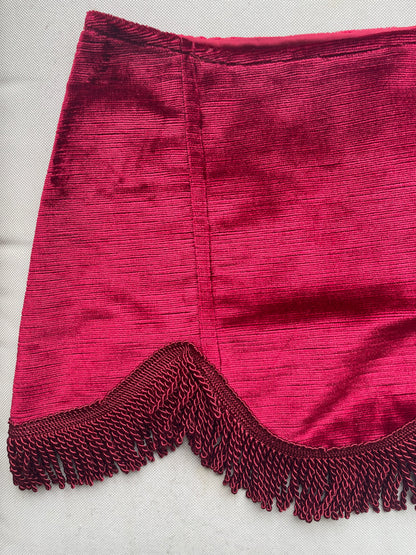 [REMAKE] Fringe Velvet Mini Skirt