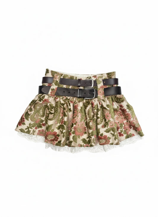 [REMAKE] Mini Skirt with Double Leather Belt