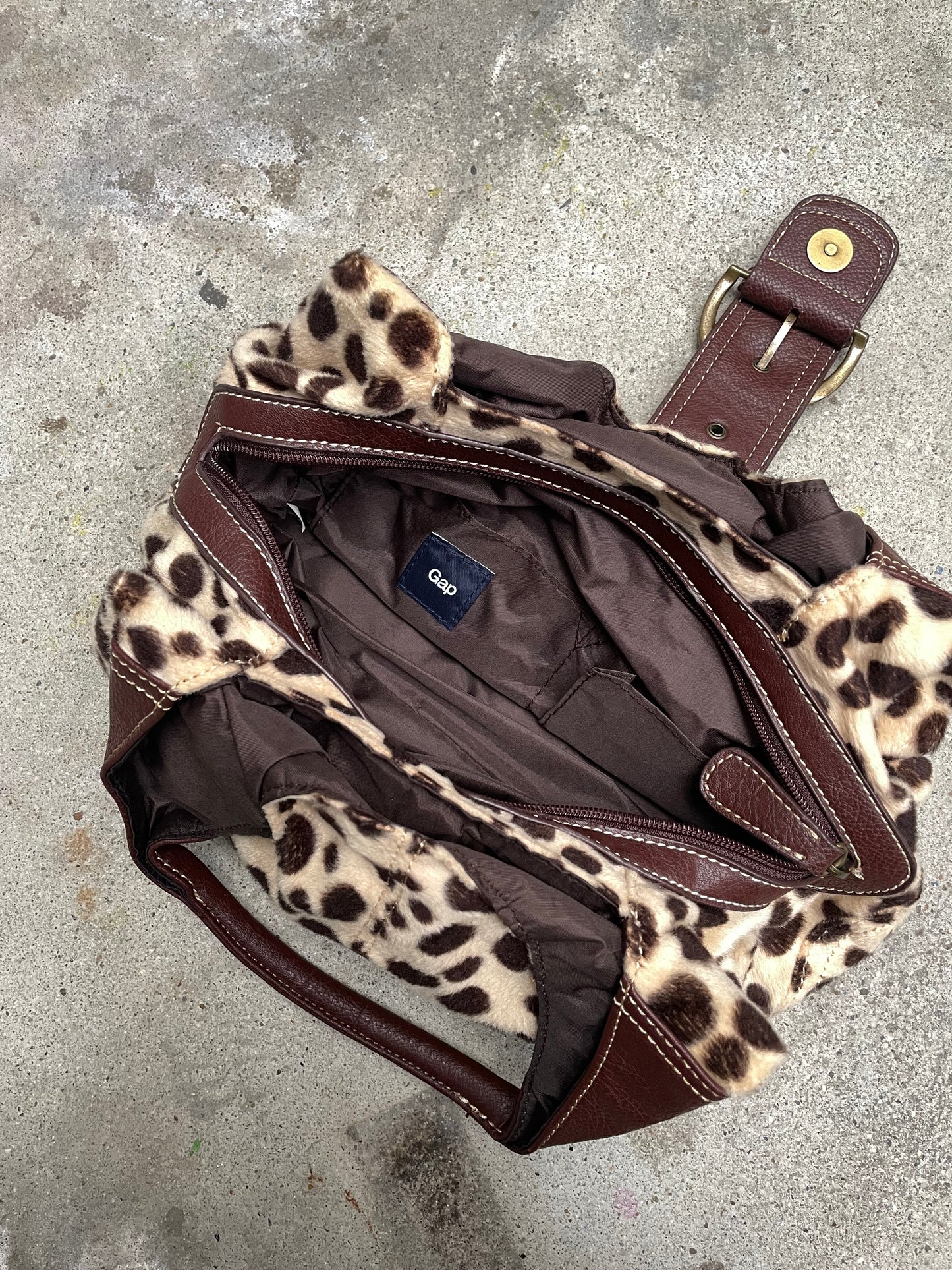 [USED] GAP Leopard Faux Fur Handbag