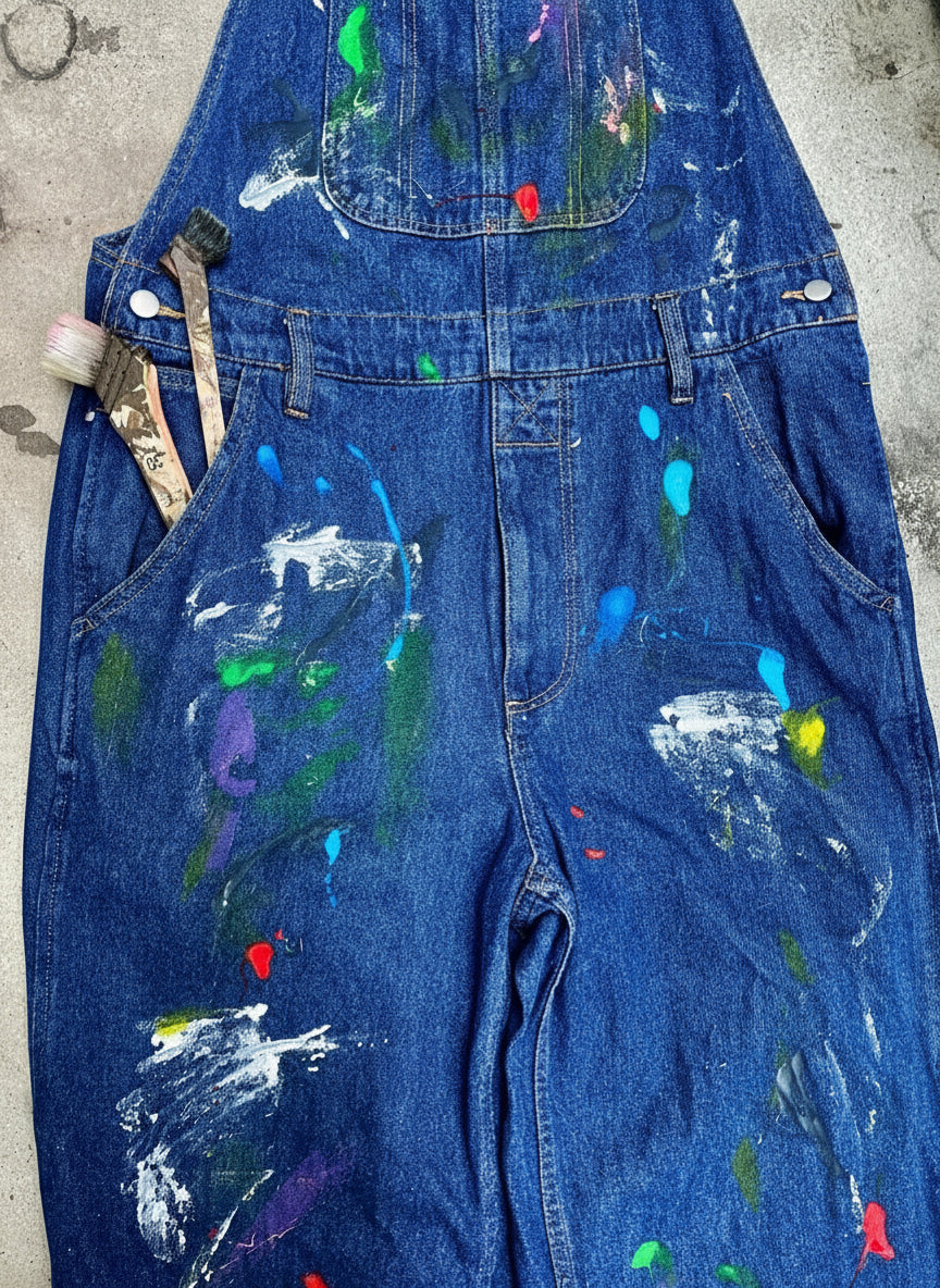 [REMAKE] Unisex Painted Denim Overalls