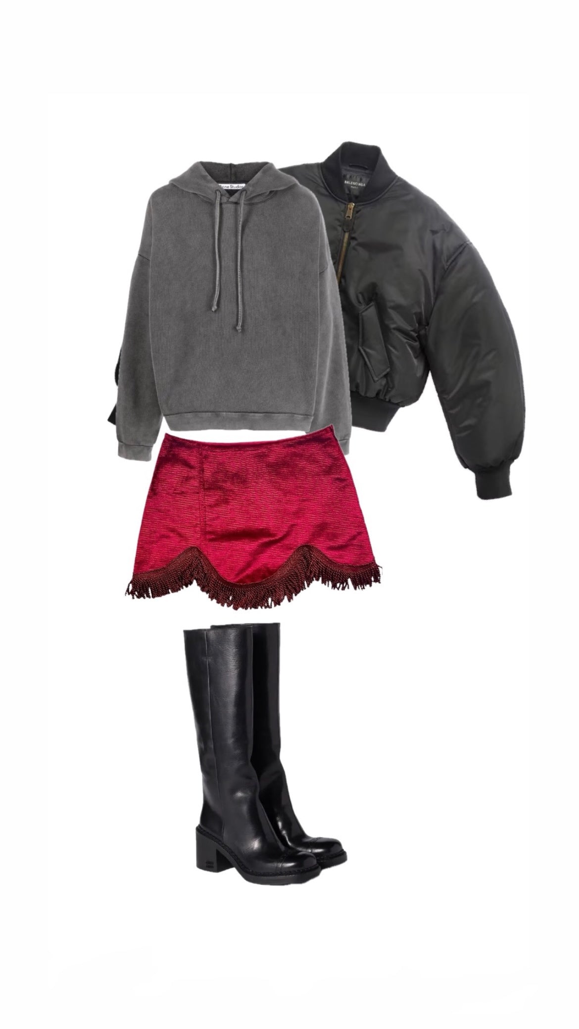 [REMAKE] Fringe Velvet Mini Skirt