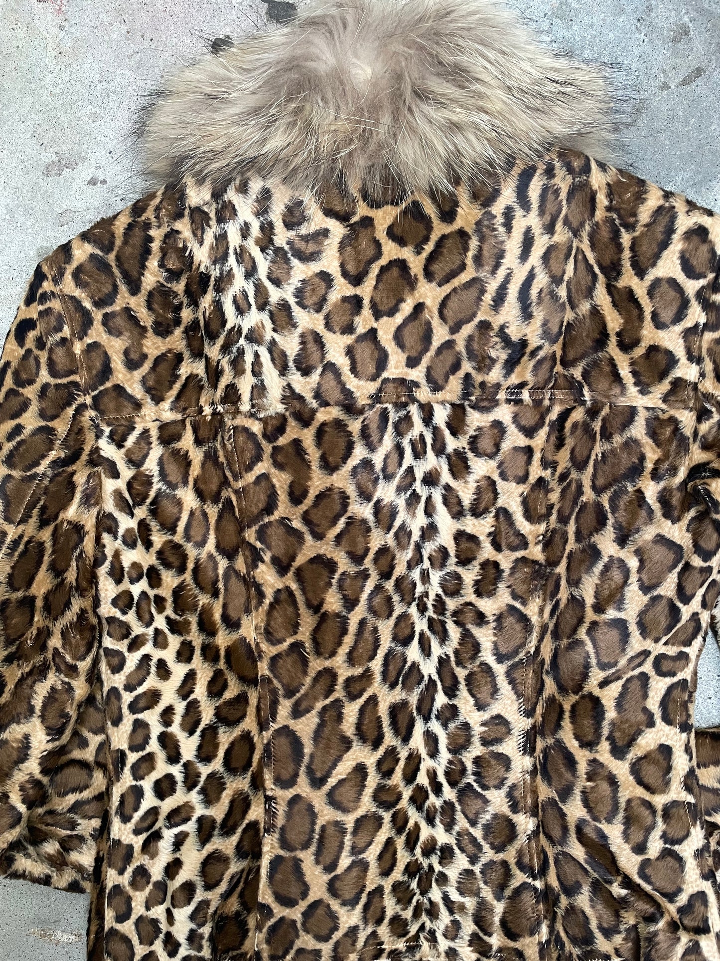 [USED] Leopard Jacket with Removable Fur Col