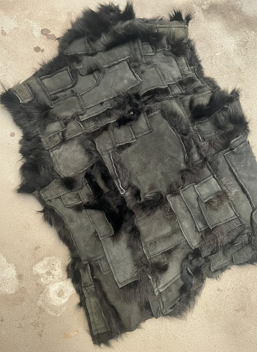 [VINTAGE] Sleeveless lamb suede vest