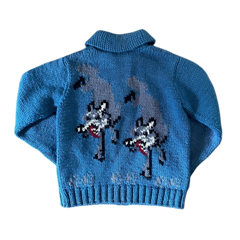 [VINTAGE] Wolf Pattern Cowichan Cardigan