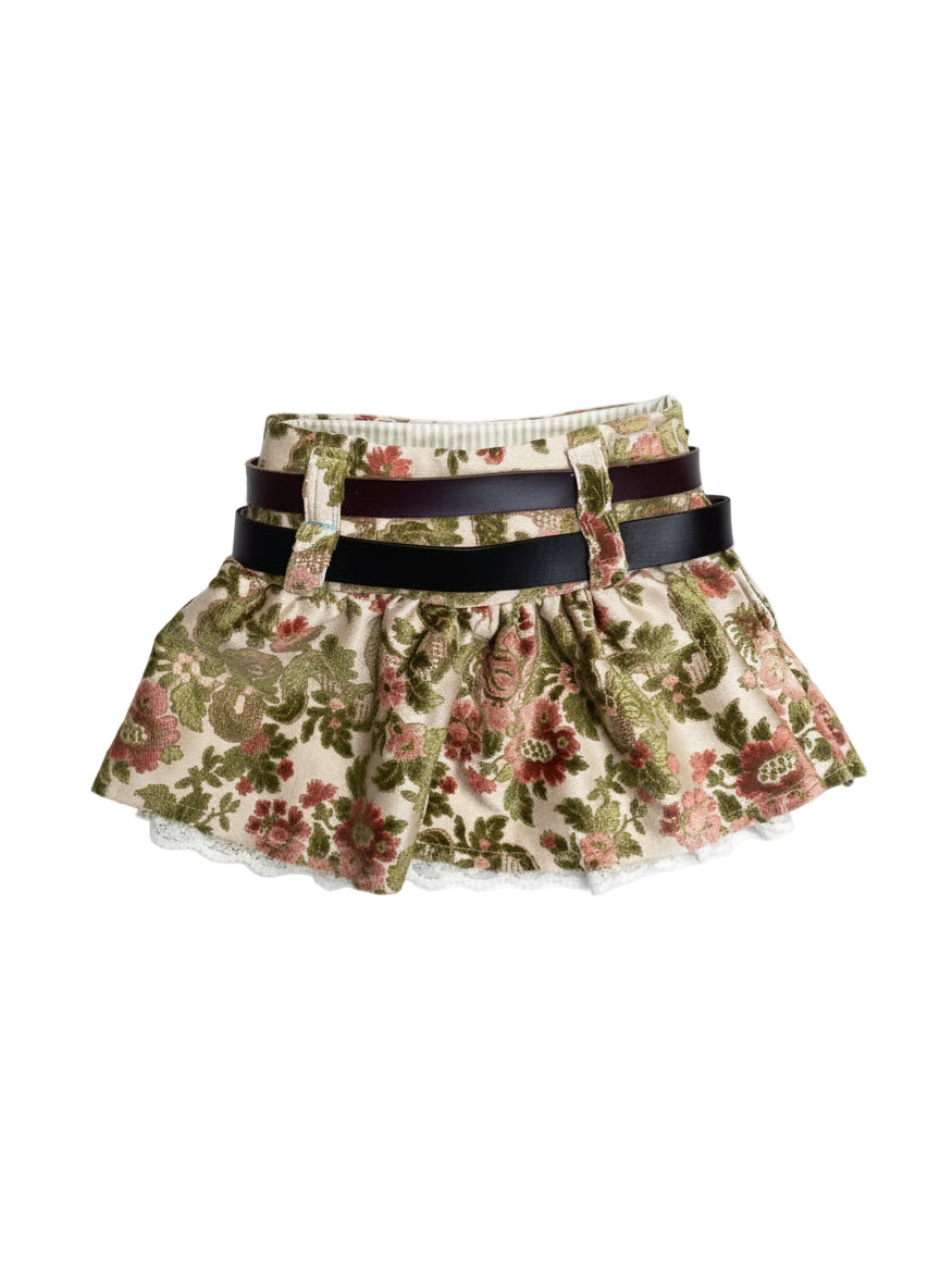 [REMAKE] Mini Skirt with Double Leather Belt