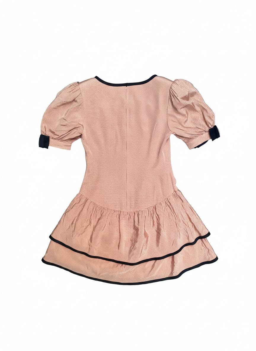 [USED] Pink Bow-sleeved Mini Dress