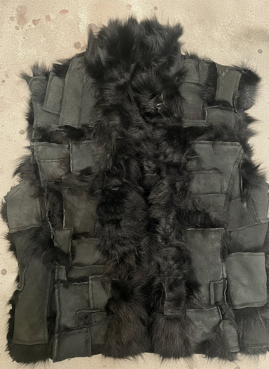 [VINTAGE] Sleeveless lamb suede vest