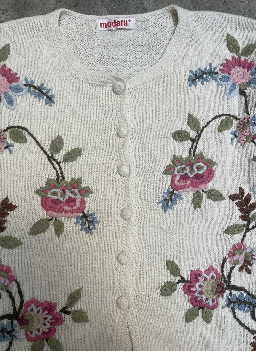 [VINTAGE] Cardigan Floral Embroidery