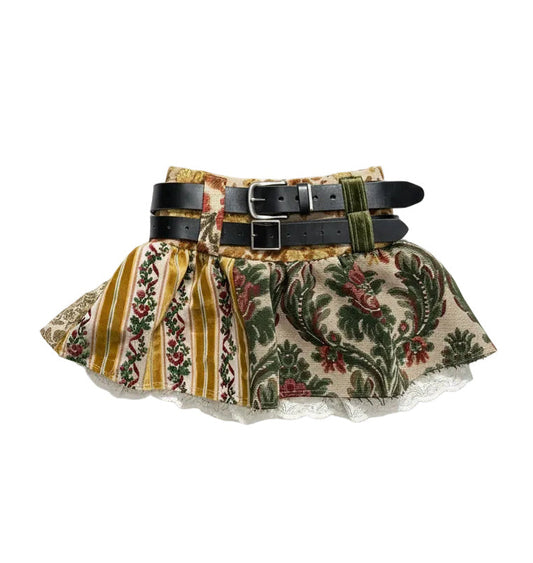 [REMAKE] Mini Skirt with Double Leather Belt