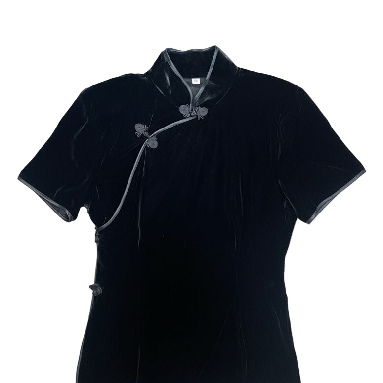 [USED] Black Velvet Qipao
