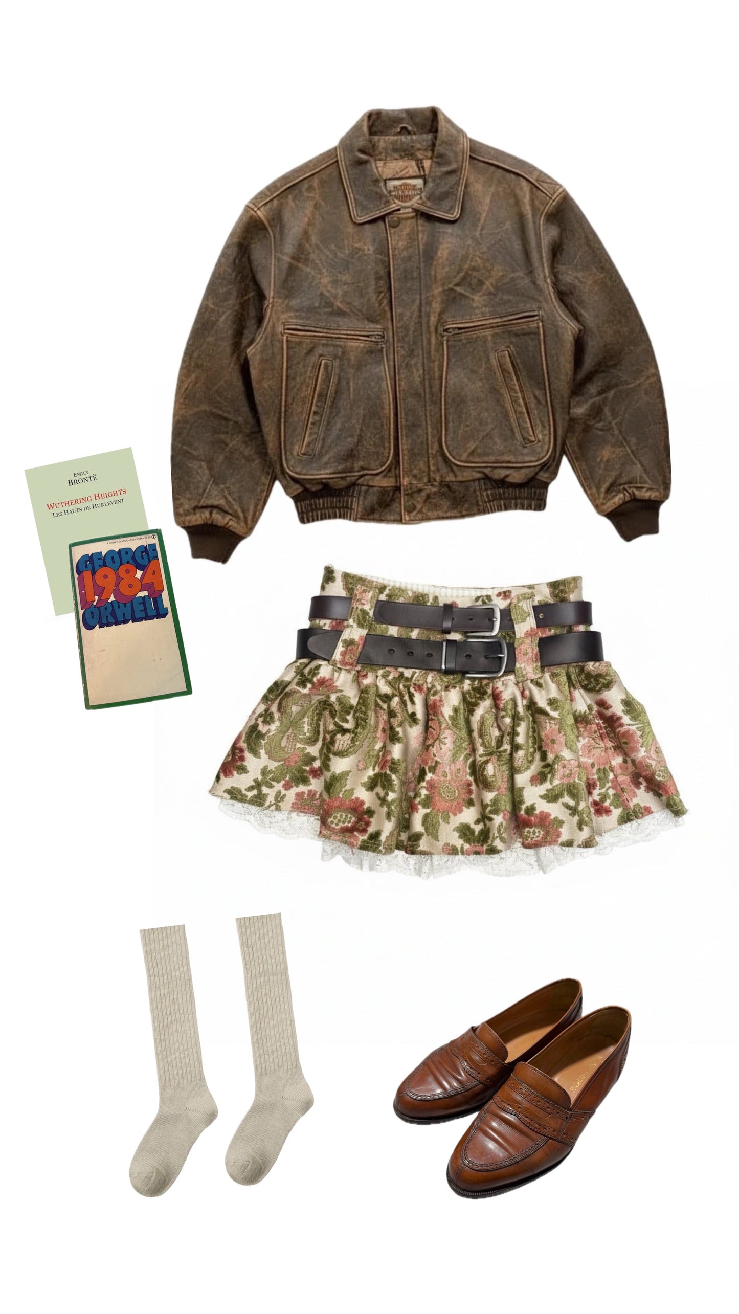 [REMAKE] Mini Skirt with Double Leather Belt