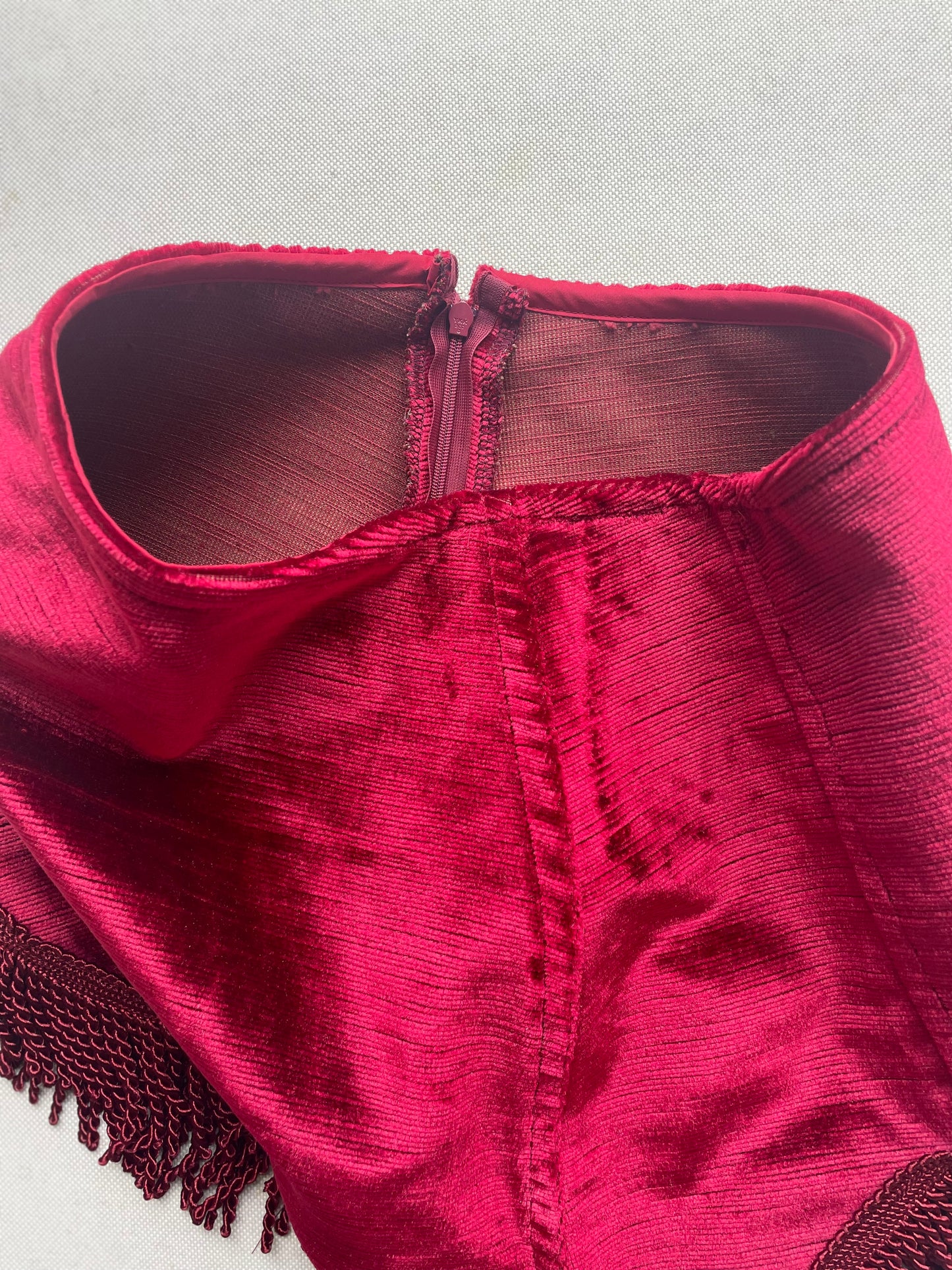 [REMAKE] Fringe Velvet Mini Skirt