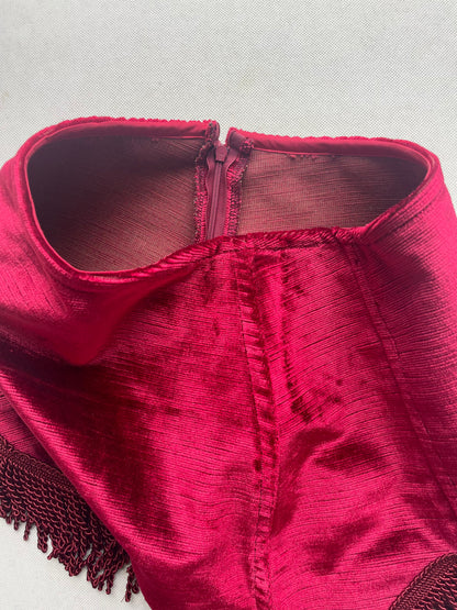 [REMAKE] Fringe Velvet Mini Skirt