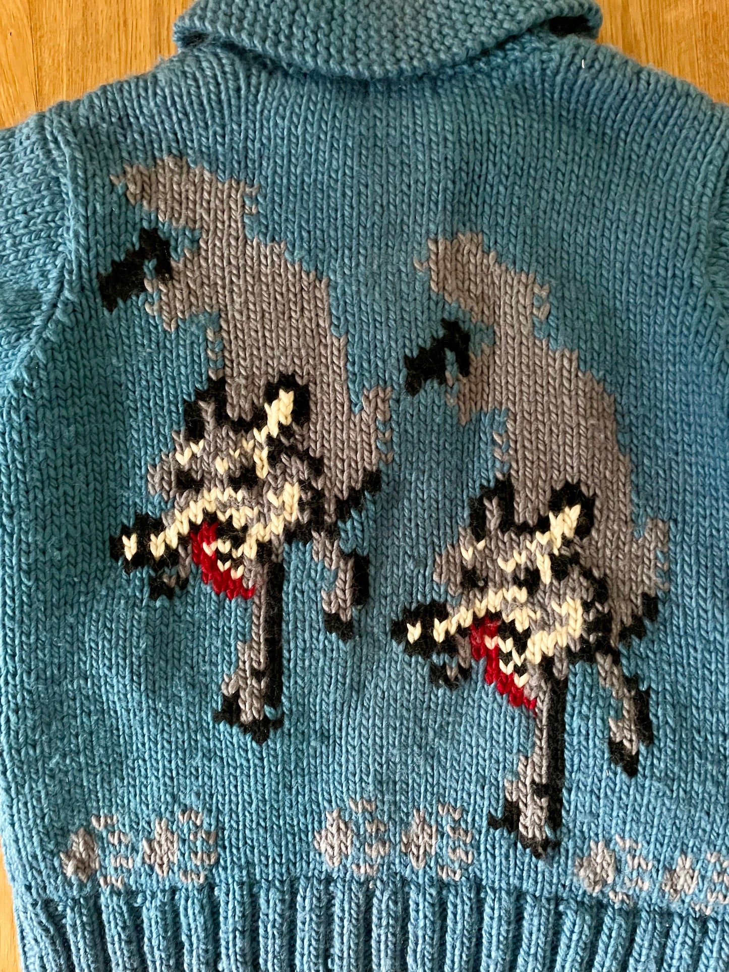 [VINTAGE] Wolf Pattern Cowichan Cardigan