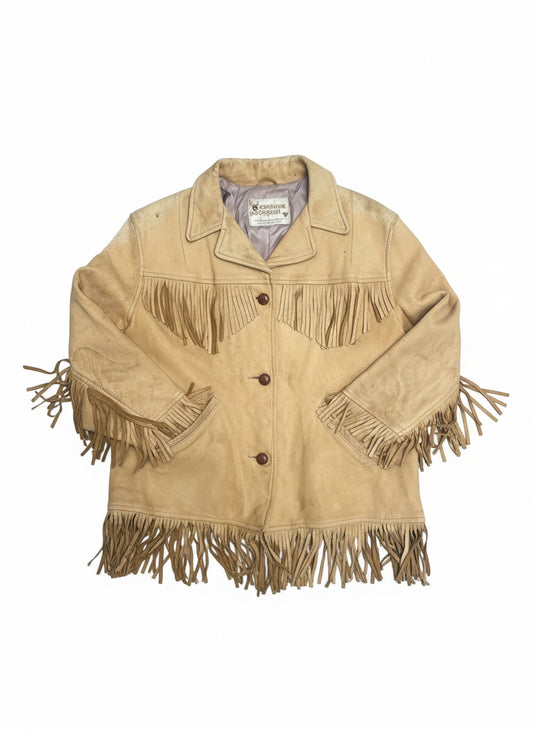 [VINTAGE] Fringes Leather Jacket worn-in Finish