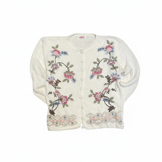 [VINTAGE] Cardigan Floral Embroidery