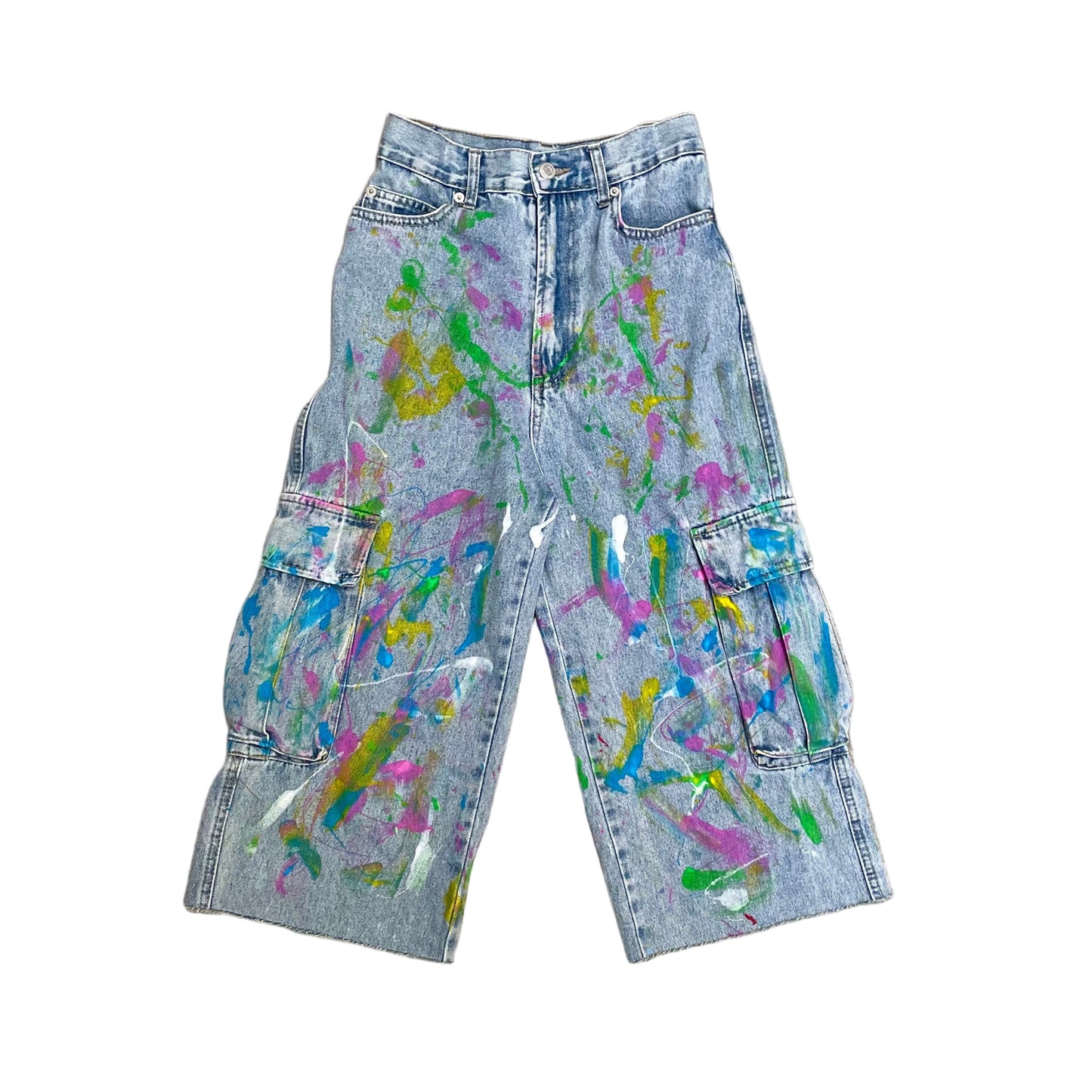 [REMAKE] Colorful Painted Cargo Denim Pants