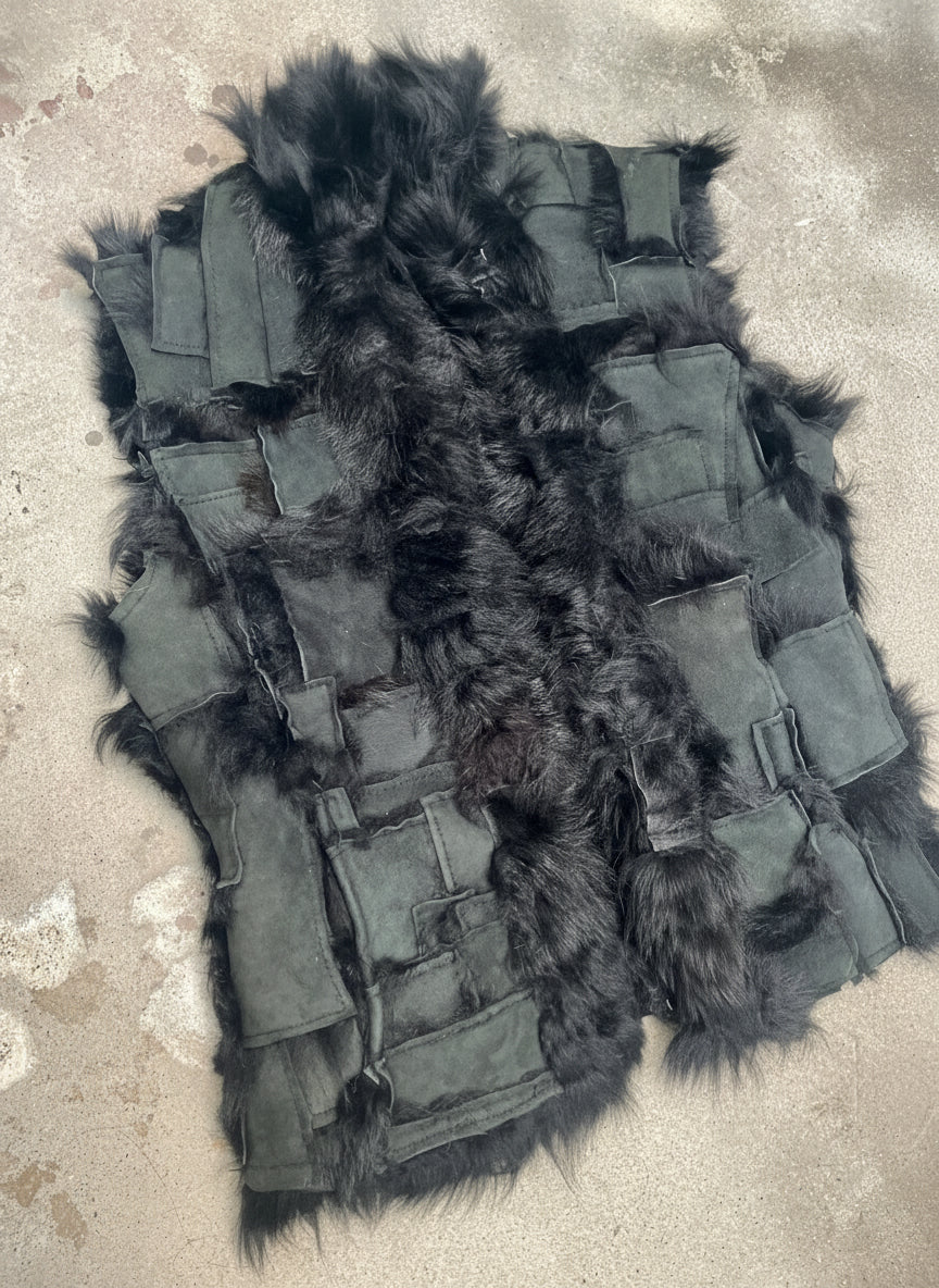 [VINTAGE] Sleeveless lamb suede vest