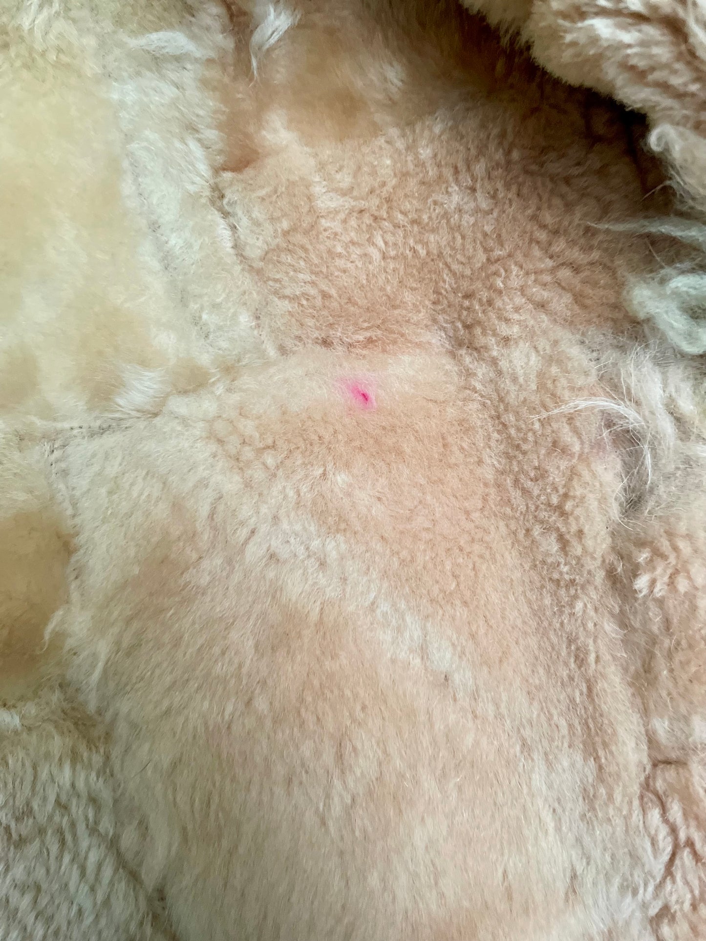 [USED] Faux Shearling Patchwork Vest, Shaggy Trim