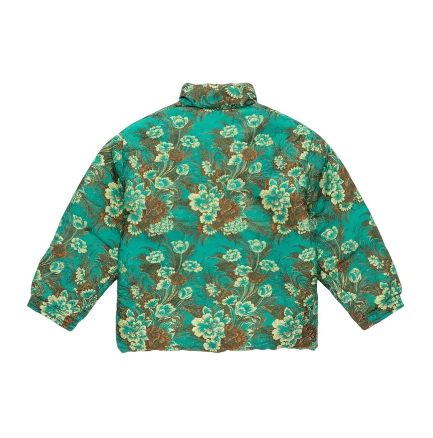 [VINTAGE] Floral Quilted Jacket – Emerald Green
