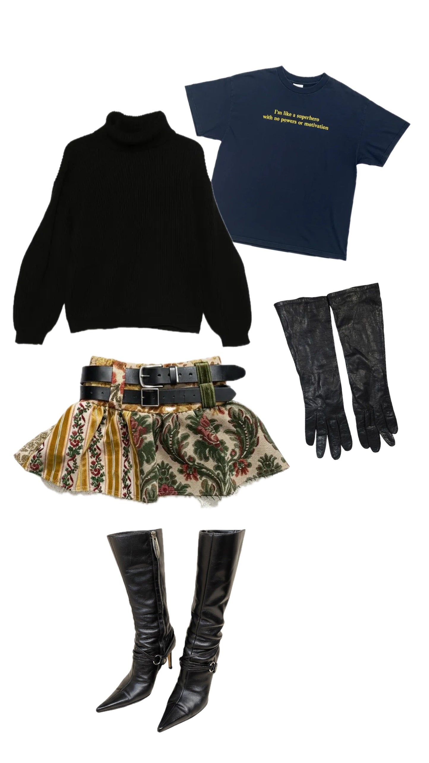 [REMAKE] Mini Skirt with Double Leather Belt