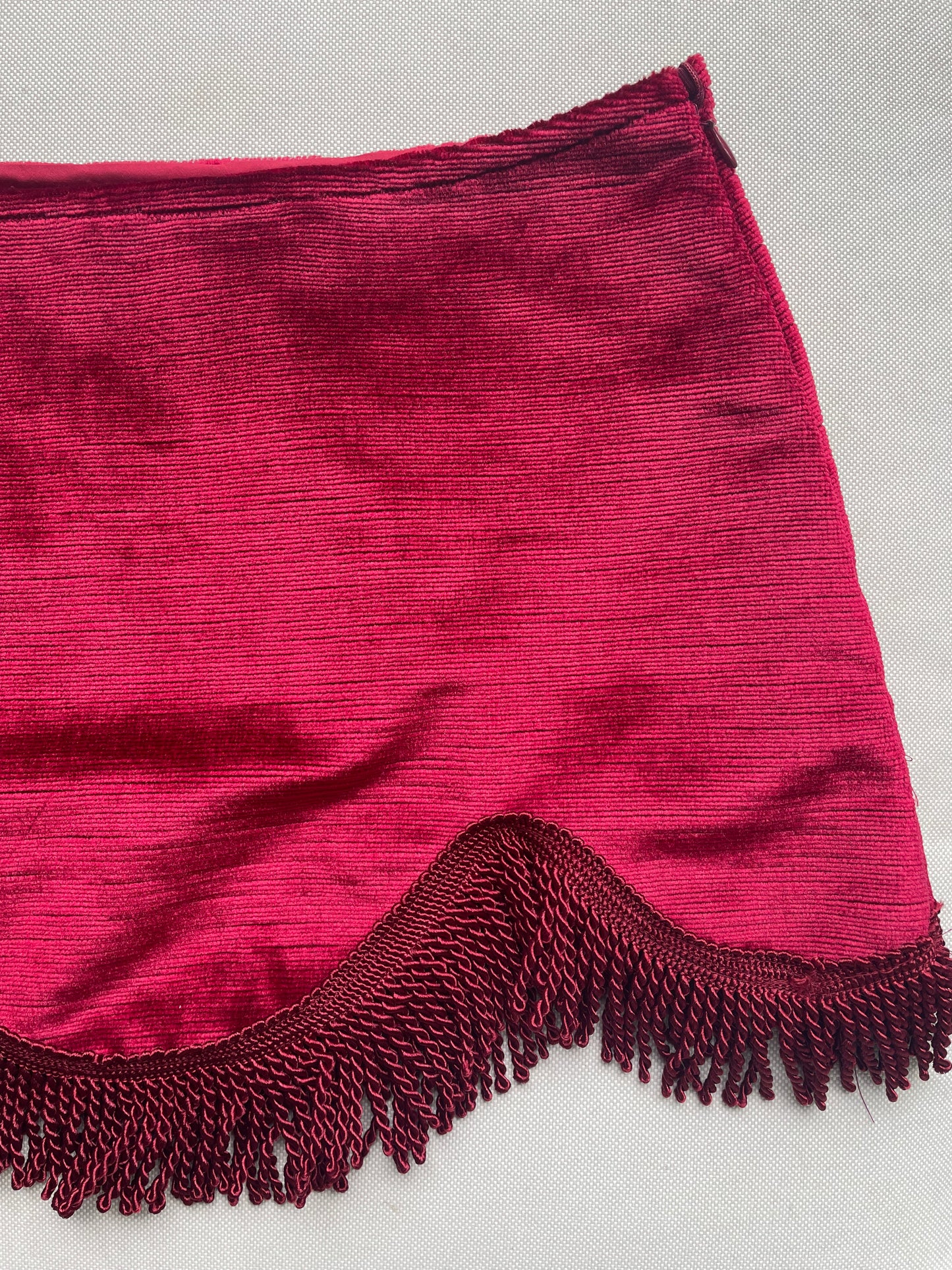 [REMAKE] Fringe Velvet Mini Skirt