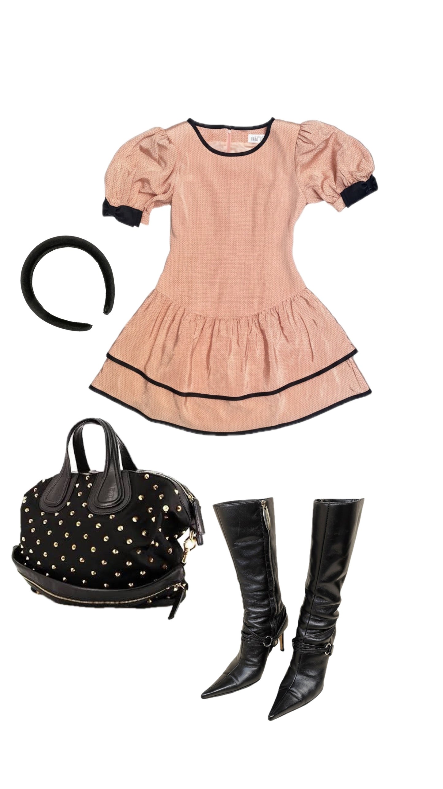 [USED] Pink Bow-sleeved Mini Dress