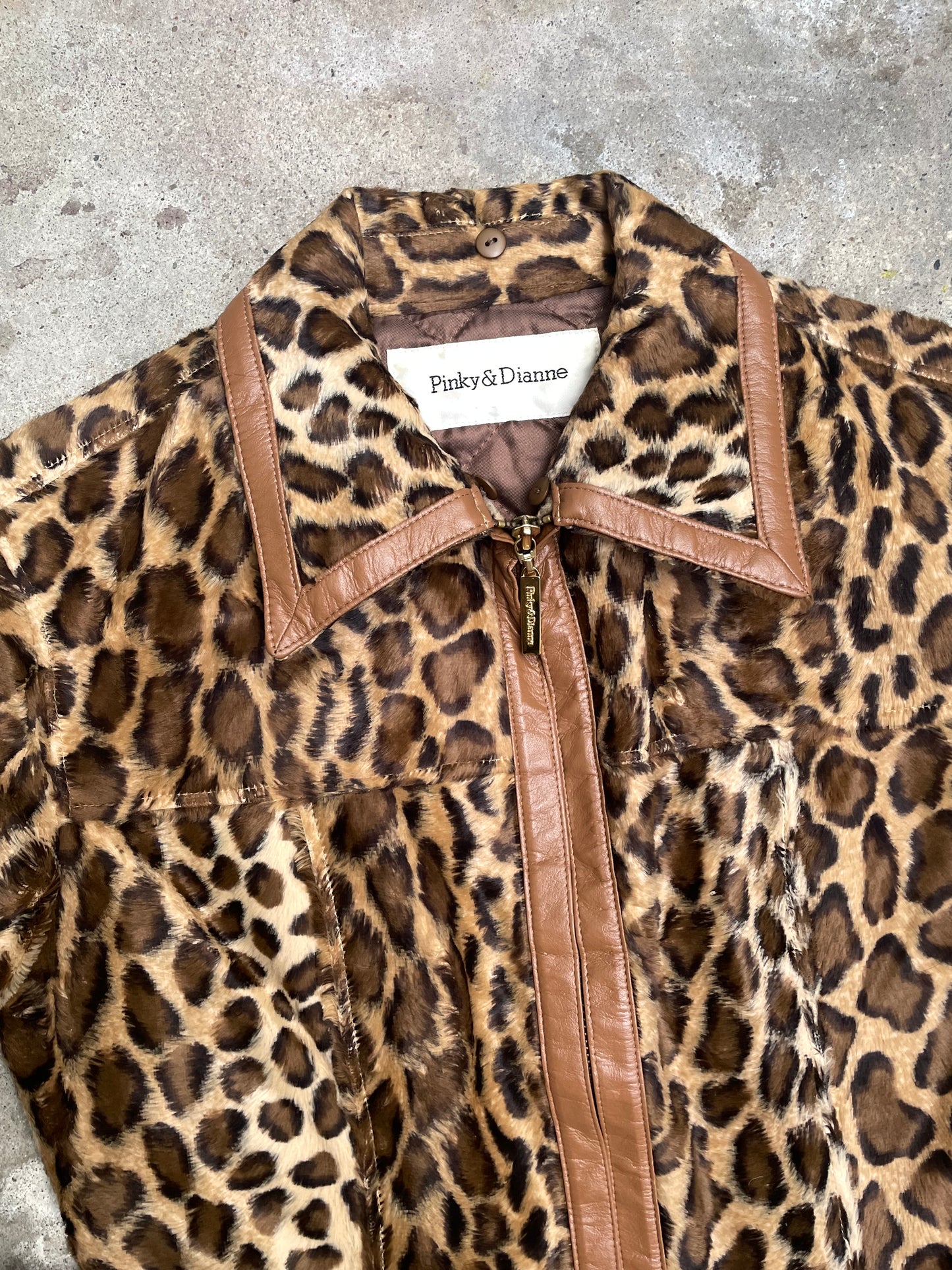[USED] Leopard Jacket with Removable Fur Col