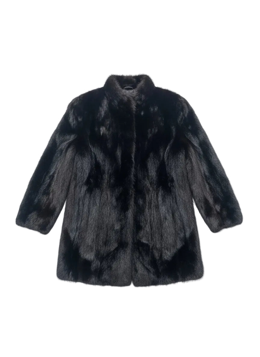 [USED] Dark Brown Real Fur Coat