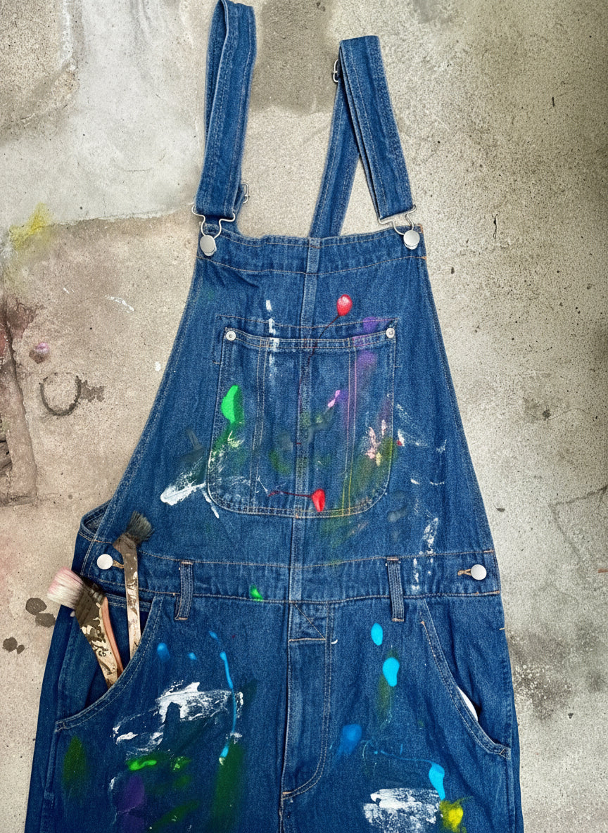 [REMAKE] Unisex Painted Denim Overalls