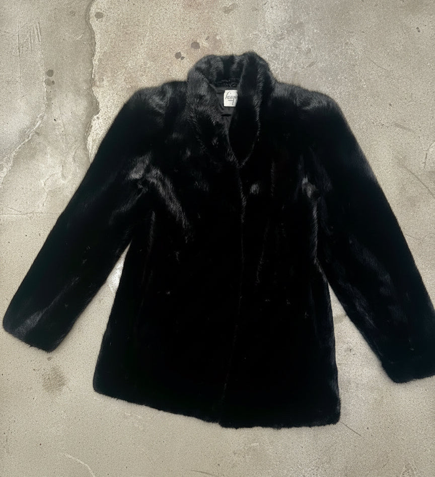 [USED] Black Fur Coat
