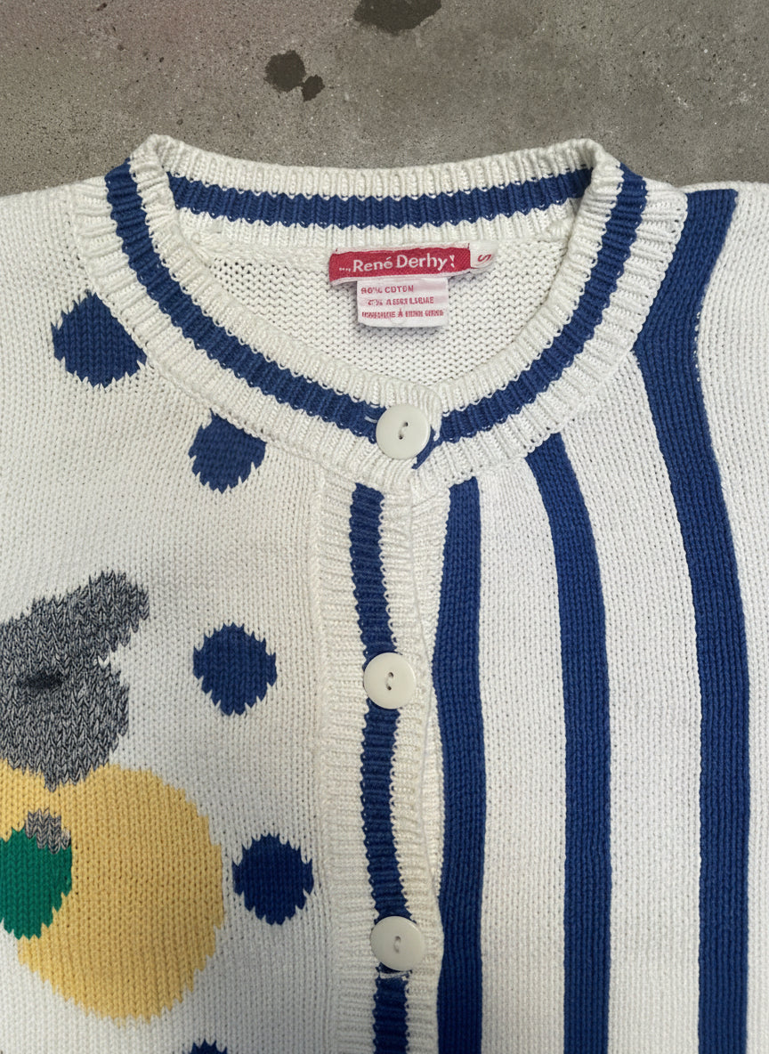 [VINTAGE] 90s Cardigan Beach Bear Motif