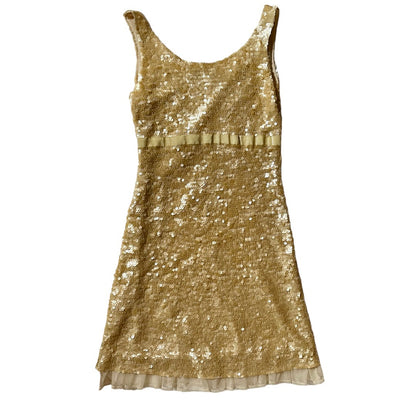 【USED】 Gold Sequined Dress