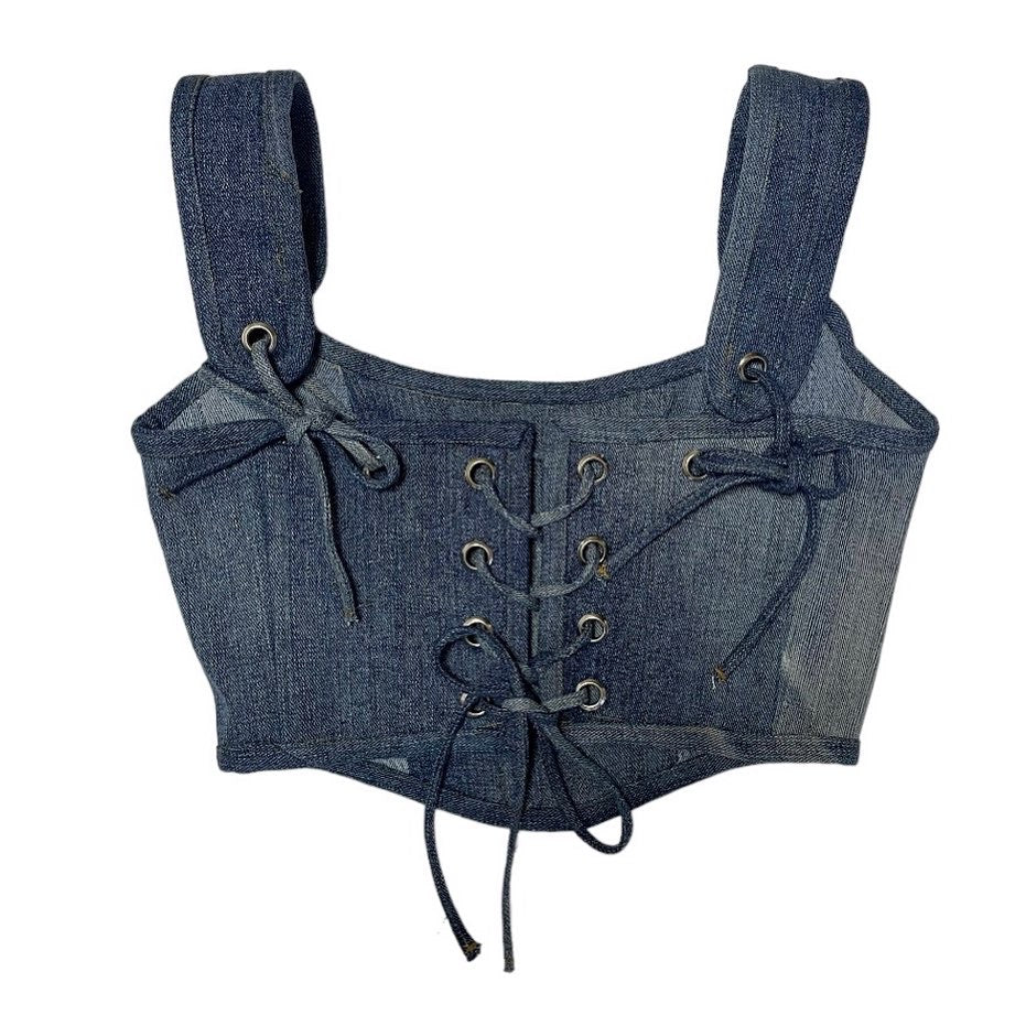 【REMAKE 】Denim corset x French canevas